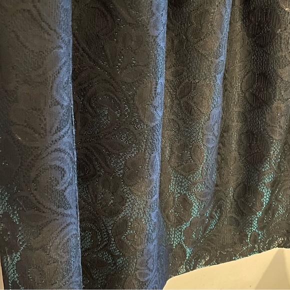 Nine West Sleeveless Black Lace Dress w Teal Iridescent Base - Size 12 EUC - Picture 13 of 16